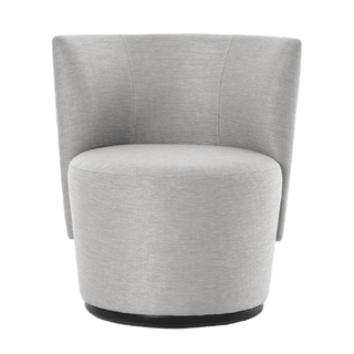 Fauteuil Mobitec Bolero R1418 en tissu gris clair sur socle rond, vue de face