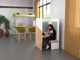 Buronomic Calme werkplekcabine met bureau in Nebraska en wit