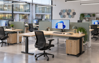 Alto zit-sta bureau met aanbouw links