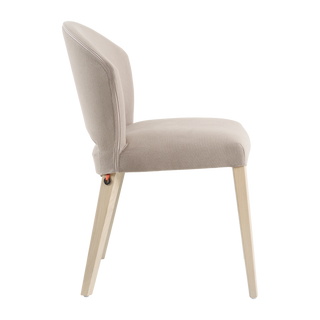 Mobitec Cuori C0110 stoel in taupe stof, zijaanzicht