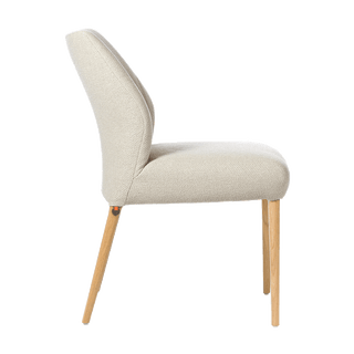 Chaise Mobitec Enora C0410 en tissu écru, vue de profil