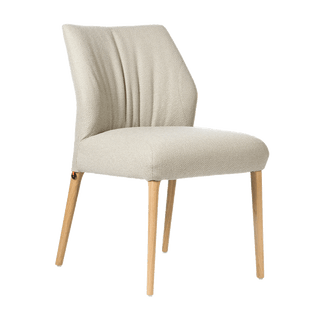 Chaise Mobitec Enora C0410 en tissu écru, vue de trois quarts