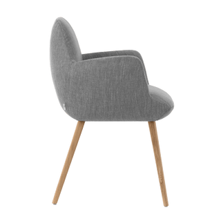 Chaise à accoudoirs Mobitec Mood 101 M0112 en tissu gris, vue de profil