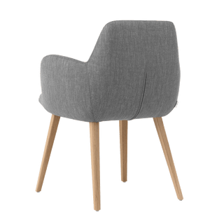 Chaise à accoudoirs Mobitec Mood 101 M0112 en tissu gris, vue de trois quarts arrière