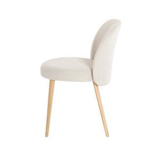 Chaise Mobitec Neo C0150 en bouclette écrue, vue de profil gauche