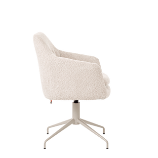 Chaise pivotante Mobitec Saga C0812 en tissu écru, vue de profil