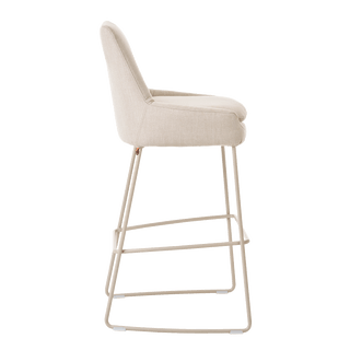 Tabouret de bar Mobitec Saga C1310 en tissu écru, vue de profil