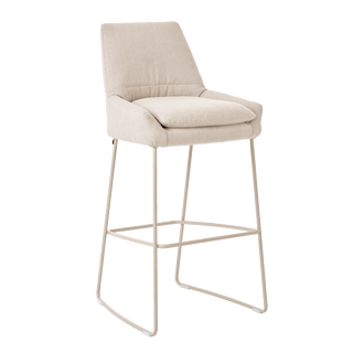 Tabouret de bar Mobitec Saga C1310 en tissu écru, vue de trois quarts