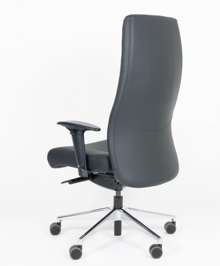 Chaise de bureau XL Rovo XPXL 8020 anthracite, vue de trois quarts arrière depuis la gauche