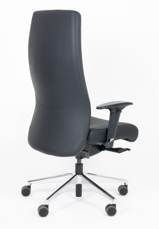 Chaise de bureau XL Rovo XPXL 8020 anthracite, vue de trois quarts arrière depuis la droite