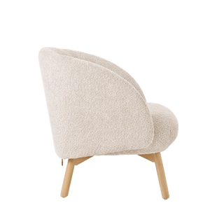 Fauteuil Mobitec Thalia R0118 en bouclette écrue, vue de profil
