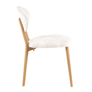 Chaise Mobitec Toro C0110 en bouclette claire, vue de profil