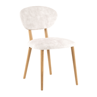 Chaise Mobitec Toro C0110 en bouclette claire, vue de trois quarts