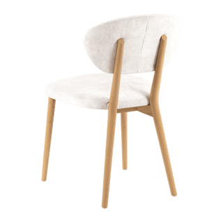 Chaise Mobitec Toro C0110 en bouclette claire, vue de trois quarts arrière