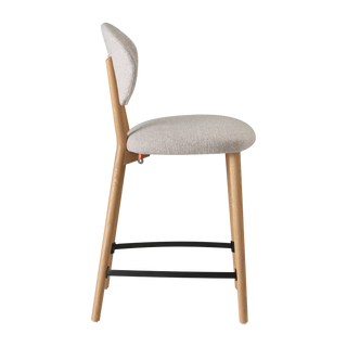 Tabouret de bar Mobitec Toro C0910 en tissu gris clair, vue de profil