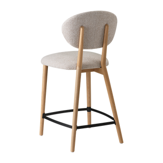 Tabouret de bar Mobitec Toro C0910 en tissu gris clair, vue de trois quarts arrière