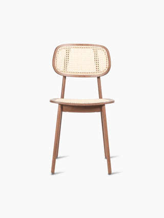 Vincent Sheppard Titus dining chair in tobacco oak met cannage, vooraanzicht