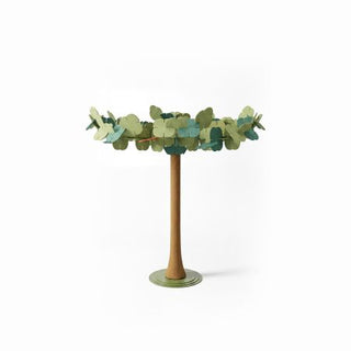 Arbre acoustique König + Neurath BLOOM de 240 à 276 cm avec feuilles vertes et orange