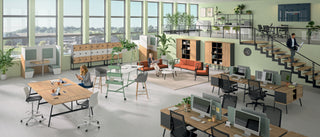 Buronomic Calme werkplekcabine voor twee personen in Nebraska, wit en zeegroen