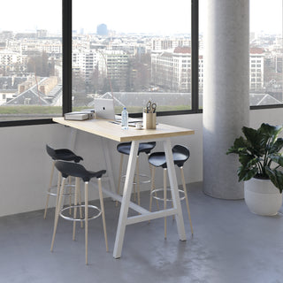 Table de coworking haute Buronomic Cohesion avec électrification en blanc et Nebraska