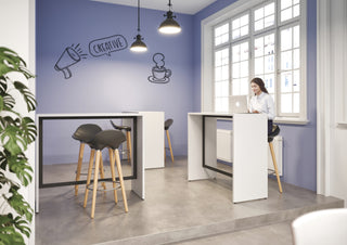 Buronomic Détente rectangular high tables in black and white