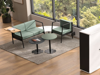 Buronomic Guest tables in black, sage and shadow grey
