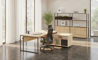 Stricto bureau de direction avec meuble haut à droite