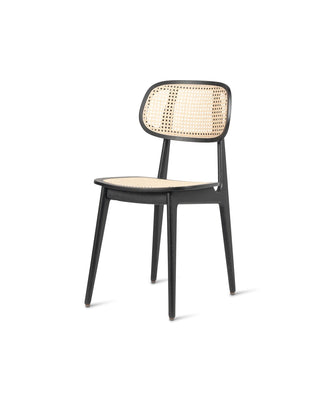 Vincent Sheppard Titus dining chair in black oak, schuin vooraanzicht