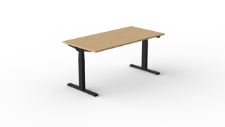 BIVO 2.0 enkele zit-sta bureau-Zit Sta tafels-Buro International-Zwart-Vicenza Licht Eik-200x80-Buro International