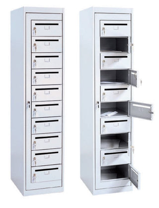 Postvakkenkast-Opbergkasten-TORMETAL-RAL1015 Beige-cilinderslot met 2 sleutels-10 Deuren-Buro International