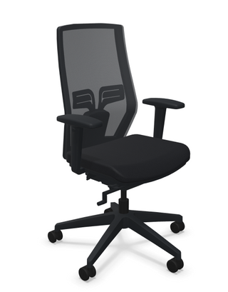 König Neurath JET II SP ergonomische bureaustoel grijze netrug zwart frame schuin vooraanzicht