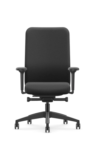 Chaise de bureau Se7en Iris LX134 en Strick noir, vue de face