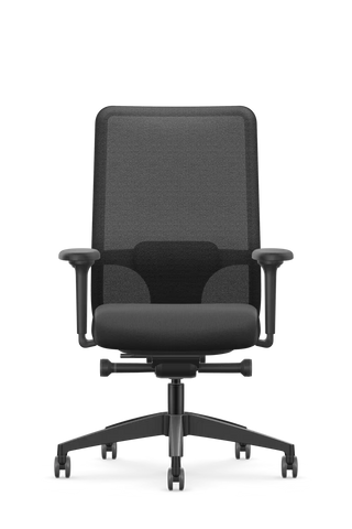 Chaise de bureau Se7en Milo LX232 noire, vue de face