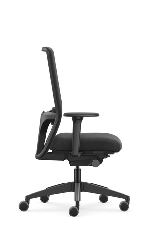 Chaise de bureau Se7en Milo LX232 noire, vue de profil