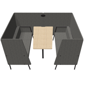 Configuratieweergave van de Buronomic Alto overlegbooth voor zes personen