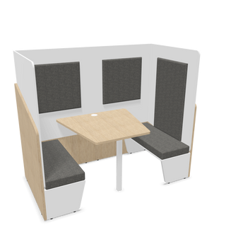 Configuratieweergave van de Buronomic Calme werkplekcabine voor twee personen