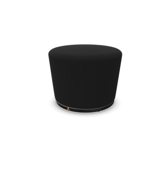 Pouf rond Mobitec Bolero R2310 en tissu noir, vue de configuration