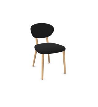 Chaise Mobitec Toro C0110 en tissu noir, structure en bois, vue de configuration
