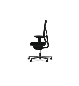 Chaise de bureau Rovo R16 3030 S5 à dossier rembourré noir, vue de profil