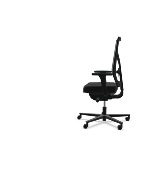 Chaise de bureau Rovo R16 3030 S5 à dossier résille noir, vue de profil