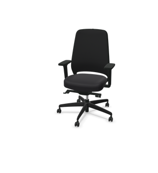 Chaise de bureau Rovo R22 6040 S4 noire, vue de face