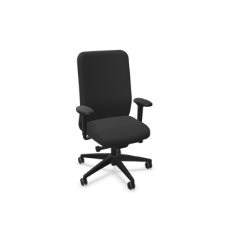 Chaise de bureau Se7en Iris LX134 noire à dossier haut, vue de configuration